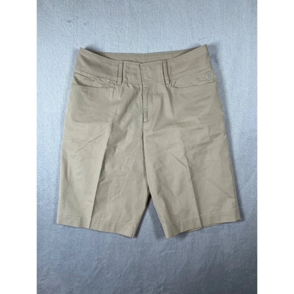Bogner Womens Tan Khaki Bermuda Golf Shorts‎ Size 6 Stretch Cotton